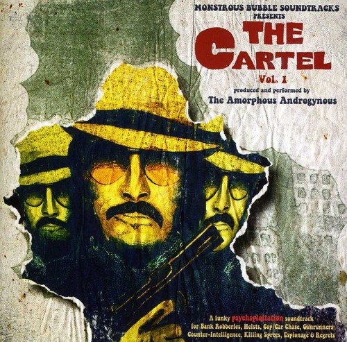 Album cover with a man and two shadowy figures, holding a gun.