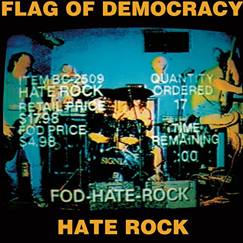 "Album cover with band performing on stage, overlaid with text and product details."