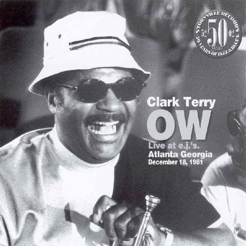 Black and white CD cover featuring Clark Terry holding a trumpet and smiling.