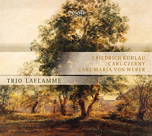 A CD cover featuring a serene landscape painting with trees and transparent text overlays.