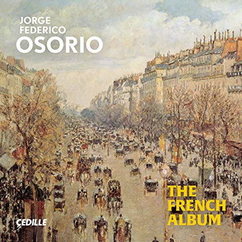 "Album cover featuring a painting of a busy street scene with the title 'The French Album'."