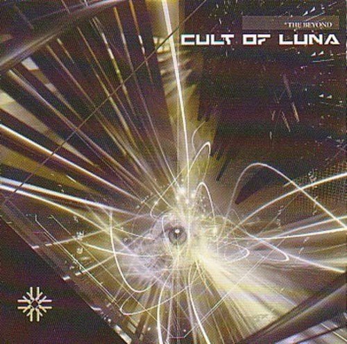 "Album cover with abstract white lines and green background, 'Cult of Luna - The Beyond'."