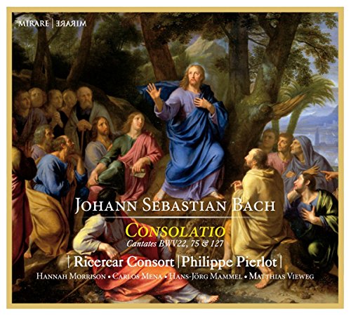 "CD cover featuring a painting of Jesus surrounded by people in a forest."