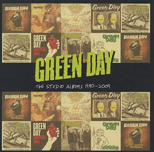 "Green Day CD box set cover with 12 album covers on a black background."
