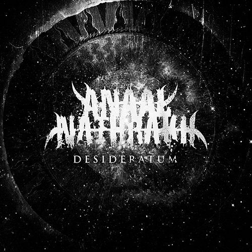 Anaal Nathrakh album cover with white text on a black, cosmic background.