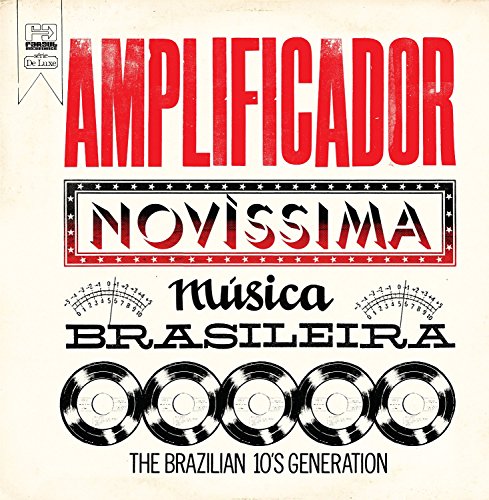 Vinyl album cover with red and black text, five vinyl records, on beige background.
