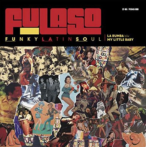 Vinyl record cover with collage of people dancing and playing instruments.