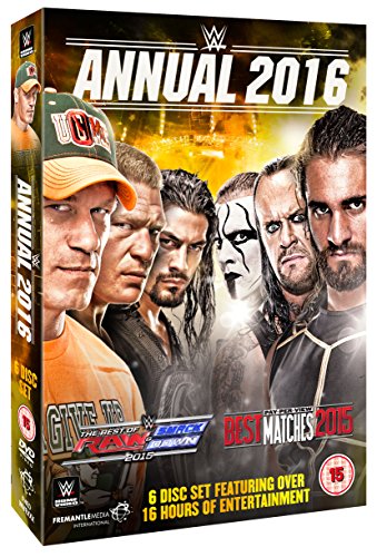 DVD case for WWE Annual 2016, featuring wrestlers on the cover.