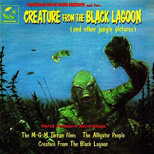 "Album cover featuring a green creature rising from underwater with aquatic plants around."