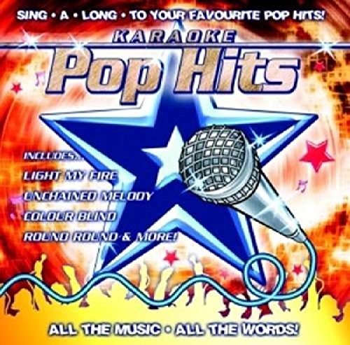 "Karaoke Pop Hits" CD cover featuring a star and microphone on a red background.