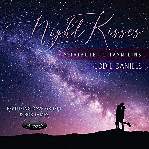CD cover with couple under starry sky, titled "Night Kisses: A Tribute to Ivan Lins".