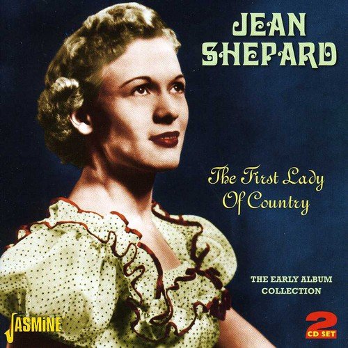 Jean Shepard CD cover featuring a vintage portrait of a woman in a polka-dot dress.