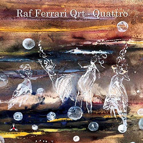 "CD cover art featuring three abstract, white ballerinas against a brown, textured background."