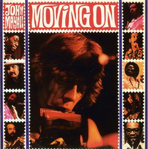 "Album cover with John Mayall's image and band members on postage stamp-style borders."