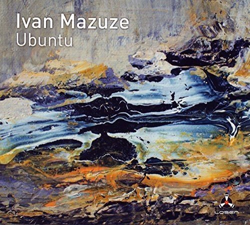 "Album cover for 'Ivan Mazuze - Ubuntu' featuring an abstract painting of a river."