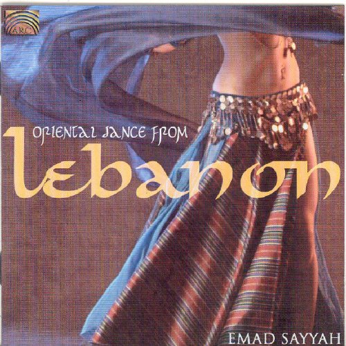 CD cover featuring a belly dancer with flowing skirt and coin belt, text overlay.