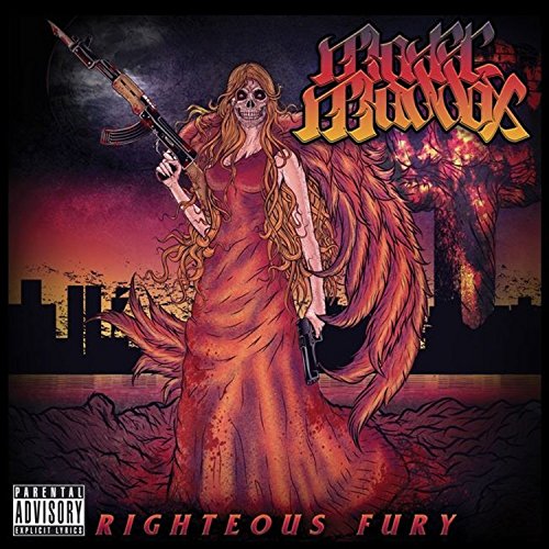 Album cover art featuring a skeleton woman holding guns, with cityscape background.