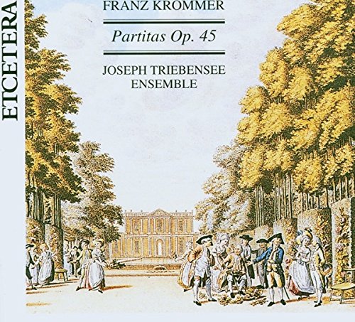 "CD cover with 18th-century scene of people dancing outside a large building."