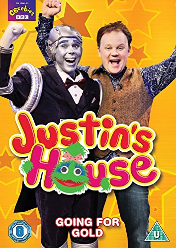 DVD cover featuring two men and a green monster against a yellow star-patterned background.