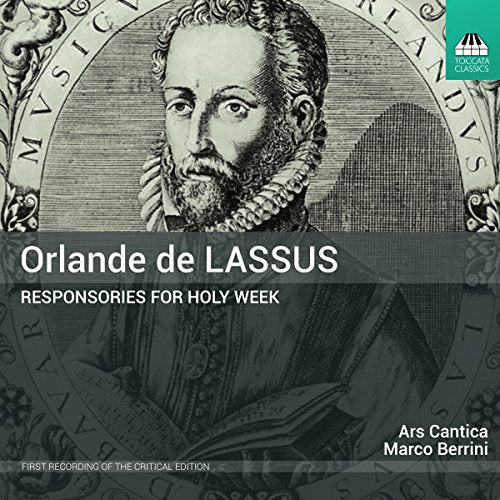 CD cover featuring a black-and-white portrait of Orlande de Lassus in ornate attire.