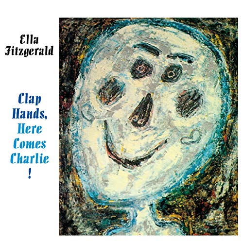 "Ella Fitzgerald album cover featuring abstract face painting on a white background."