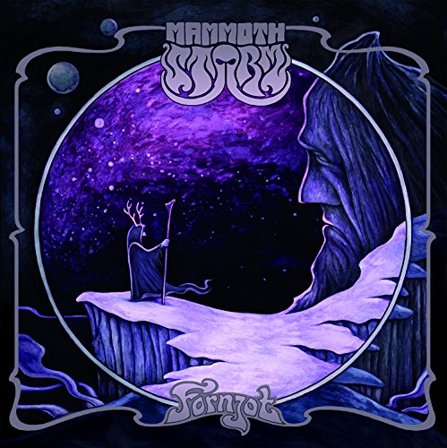 "Mammoth Storm" album cover featuring a figure with antlers and a staff, purple galaxy background.