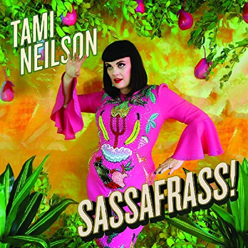CD cover for Tami Neilson’s “Sassafrass!” featuring a woman in pink.
