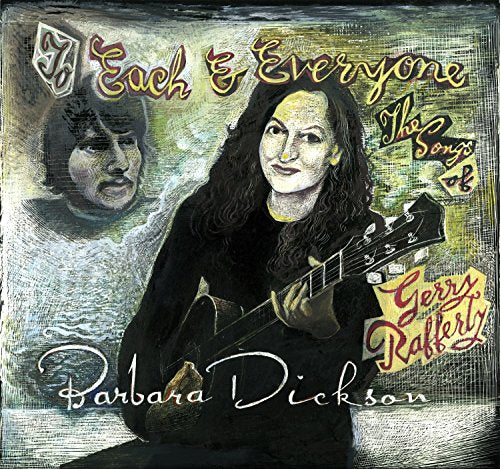 Album cover with Barbara Dickson holding a guitar, and a man's face in the background.