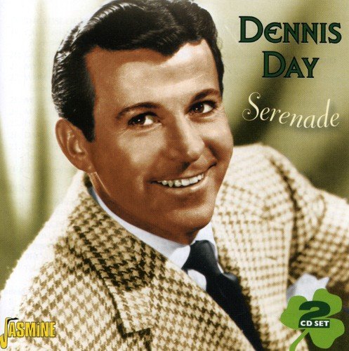 "Dennis Day smiling in a beige jacket, with 'Serenade' text and logos on the cover."