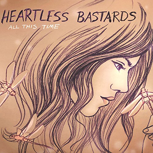 "Album cover art featuring a sketch of a woman with long hair and scissors."
