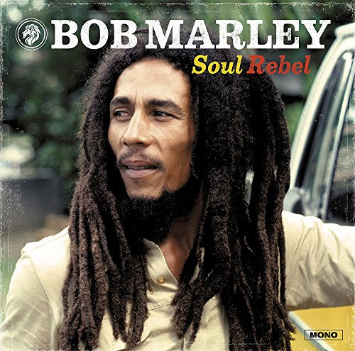 "Bob Marley's album cover featuring a man with long dreadlocks wearing a white shirt."