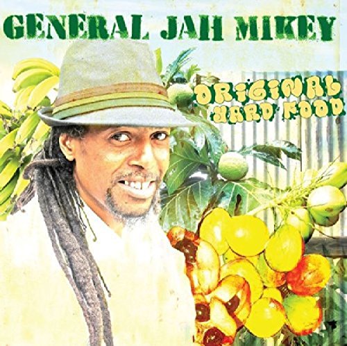 "CD cover featuring a man with dreadlocks, hat, surrounded by fruit and foliage."