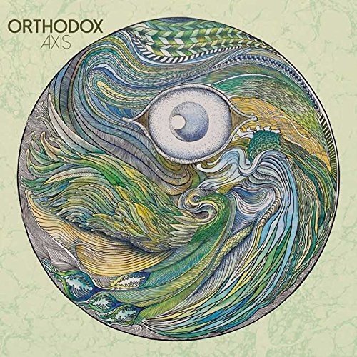 The image depicts a CD cover with a stylized, swirling eye design in shades of green, blue, and yellow.