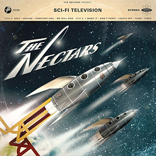 Album cover featuring silver spaceships blasting off into a starry night sky.