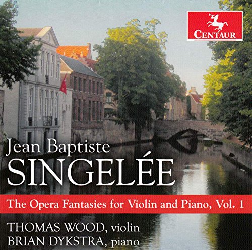 "CD cover with a serene canal scene and white text on red banner."