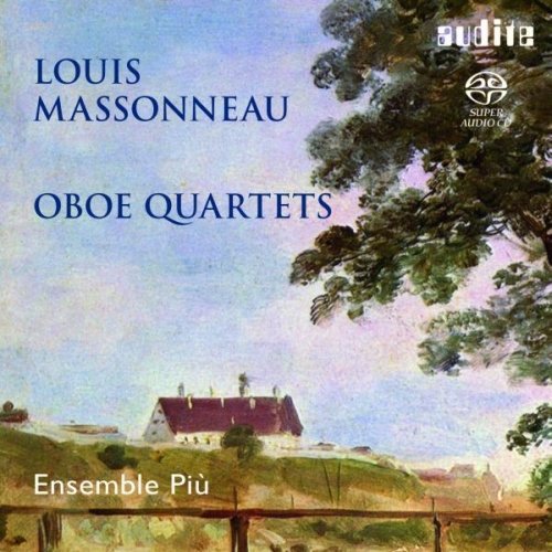 A CD cover featuring a serene landscape painting with blue text and white logos.