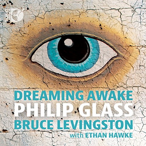 Album cover with a blue eye on cracked surface and artist names.