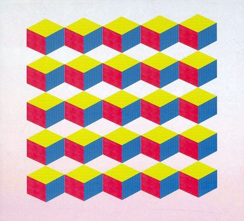 The image depicts a CD cover with a 3D cube pattern in red, blue, and yellow.