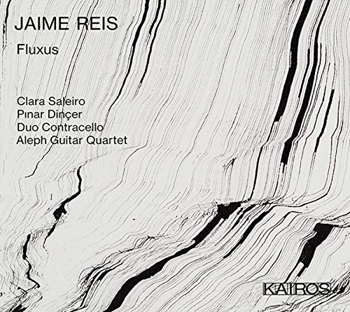 "Album cover with white and black abstract design and artist and title text."