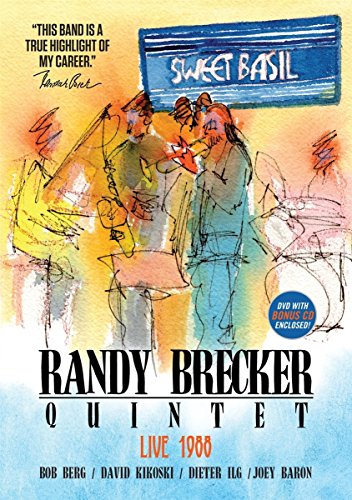 The image depicts a DVD cover with a sketch of musicians and "SWEET BASIL" sign.