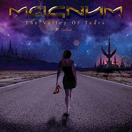 "CD cover art featuring a woman walking down a road under a starry night sky."