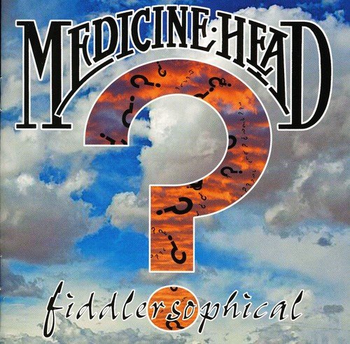 "Album cover with 'Medicine Head' and 'fiddlersophical' text, featuring a large question mark."