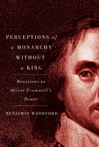 Book cover with red-toned portrait of Oliver Cromwell and white title text.