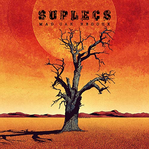 Album cover with a barren tree against a red-orange sunset.