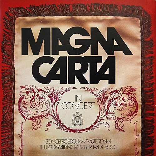 "CD album cover with 'Magna Carta In Concert' text on ornate red and beige background."