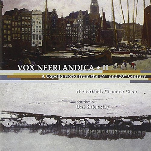 "Album cover featuring a painting of a Dutch harbor with boats and buildings."