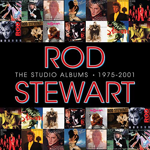 Album cover for 'Rod Stewart: The Studio Albums 1975-2001' with 16 album covers.