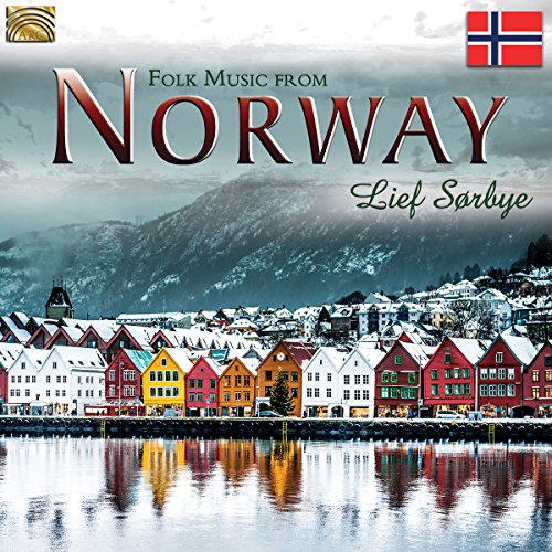 "CD cover featuring a snowy Norwegian town by a body of water."