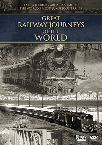 DVD cover with two black-and-white images of trains and "Great Railway Journeys of the World" text.