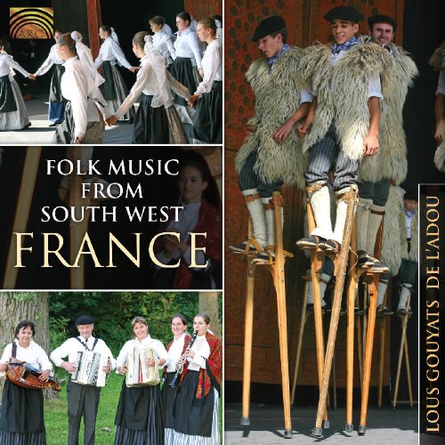 "CD cover featuring folk musicians and dancers from southwest France in traditional attire."